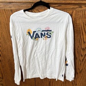 Vans Women’s Long Sleeve White Floral Tee